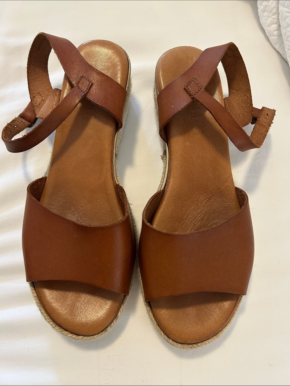 Women’s Tan Leather Ankle-Strap Sandals